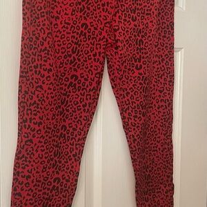 Parisian Works Red and Black Leopard Print Jeans. Brand New